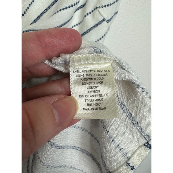 Monteau Small LA Striped  Cami Tank Top White Linen Blend Peplum Anthropologie - Picture 9 of 10